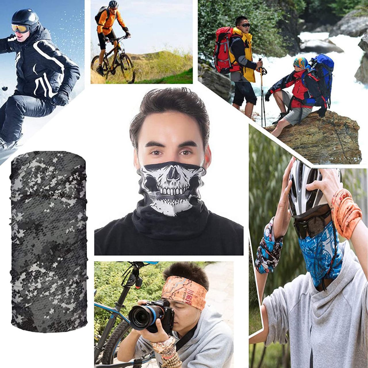 Multifunctional neck gaiter in a variety of vibrant colors Multifunctional neck gaiter in a variety of vibrant colors